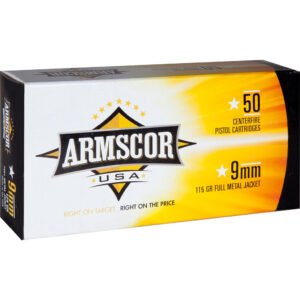 Armscor Range Pistol Ammo 9mm 115 gr. FMJ 50 rd.