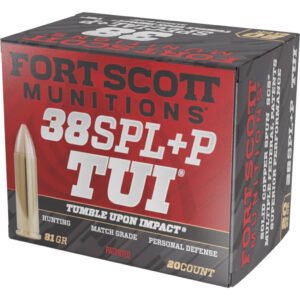 Fort Scott Munition Pistol Ammo 38 Spl +P 81 gr. TUI 20 rd.