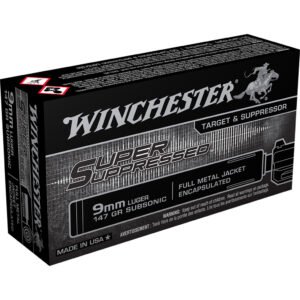 Winchester Super Suppressed Pistol Ammo 9mm 147 gr. FMJ Encapsulated 50 rd.