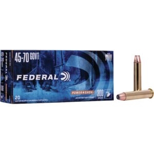 Federal Power-Shok Rifle Ammo 45-70 Govt. 300 gr. Flat Nose SP 20 rd.