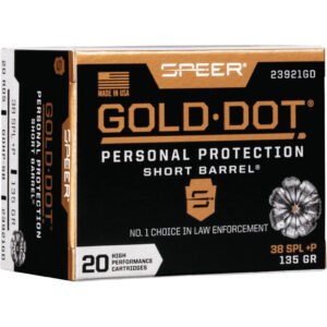 Speer Gold Dot Short Barrel Handgun Ammo 38 Spl. +P 135 gr. HP 20 rd.