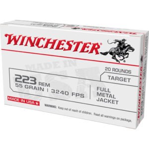 Winchester USA Rifle Ammo 223 Rem. 55 gr. FMJ 20 rd.