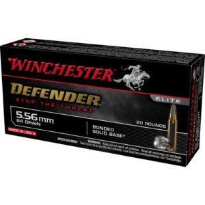 Winchester Defender Rifle Ammo 5.56 64 gr. Bonded Solid Base 20 rd.