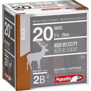 Aguila High Velocity Shotgun Game Load 20 ga. 2.75 in. 2 Buck Shot 25 rd.