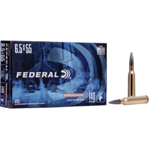 Federal Power-Shok Rifle Ammo 6.5x55 Swedish 140 gr. Jacketed Soft Point 20 rd.