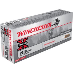 Winchester Super-X Rifle Ammo 223 WSSM 64 gr. Power-Point 20 rd.