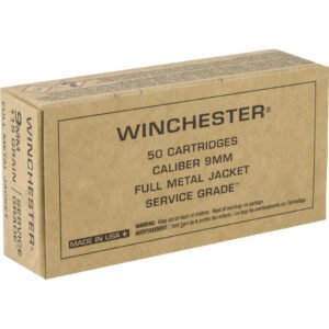 Winchester Service Grade Pistol Ammo 9mm Luger 115 gr. FMJ 50 rd.