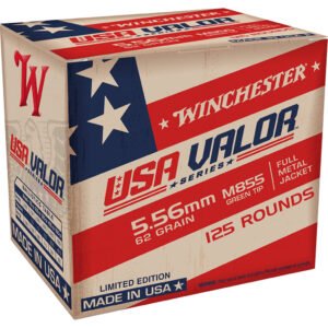 Winchester USA Valor Series Rifle Ammo 5.56 NATO 62 gr. FMJ 125 rd.